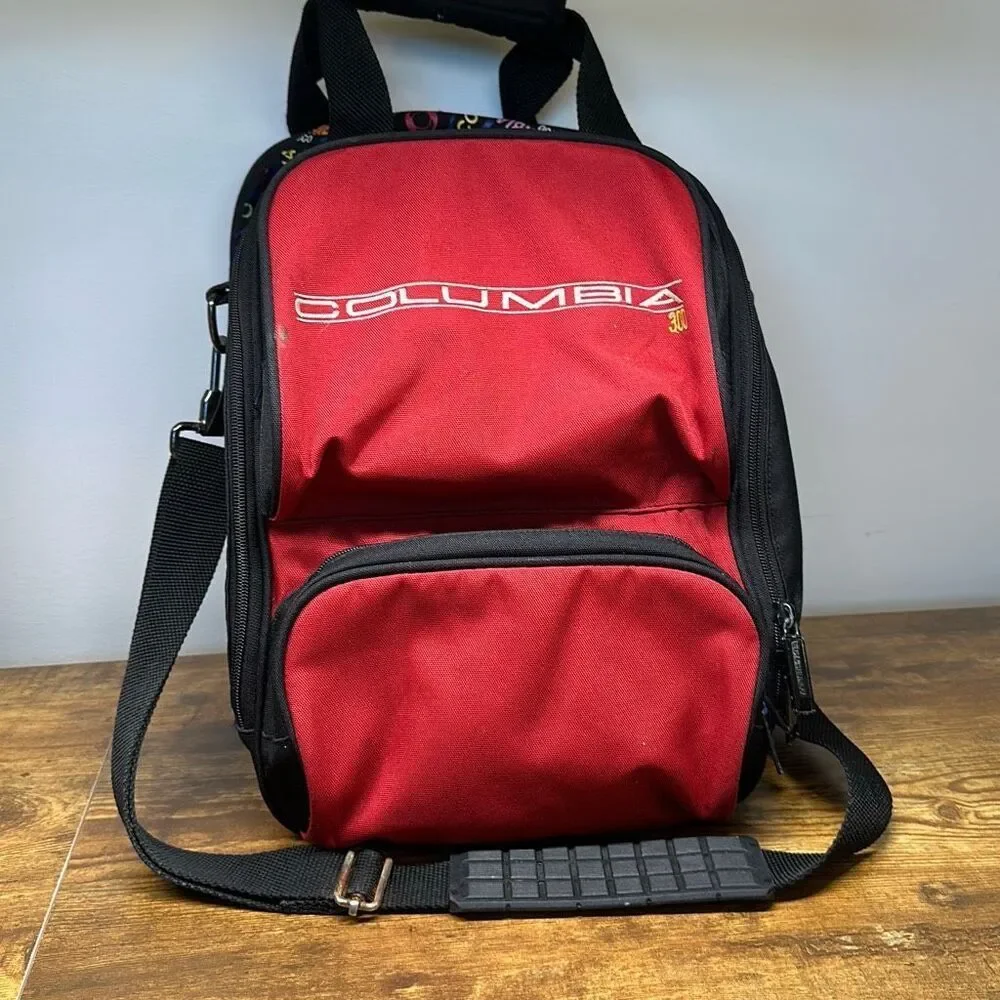 Columbia 300 Bowling‎ Bag Single Ball Shoulder Strap Red Zip Compartments